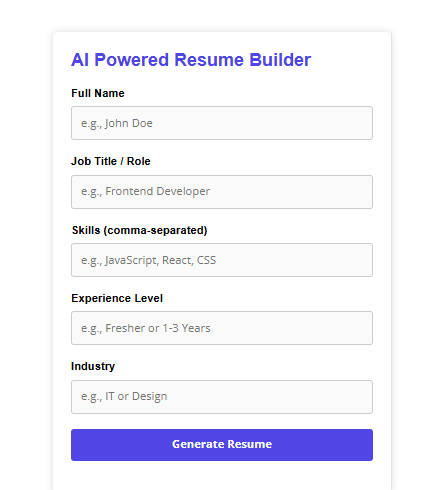 Ai powered resume builder